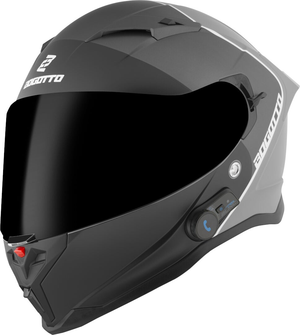 Bogotto Women's Black Matt/Grey H153 Bt Spn Bluetooth Helmet