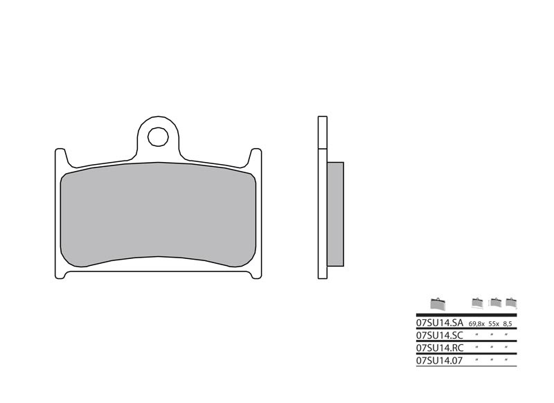 Brembo S.p.A. Vägbromsbelägg sintrad metall - 07SU14LA Figur 2