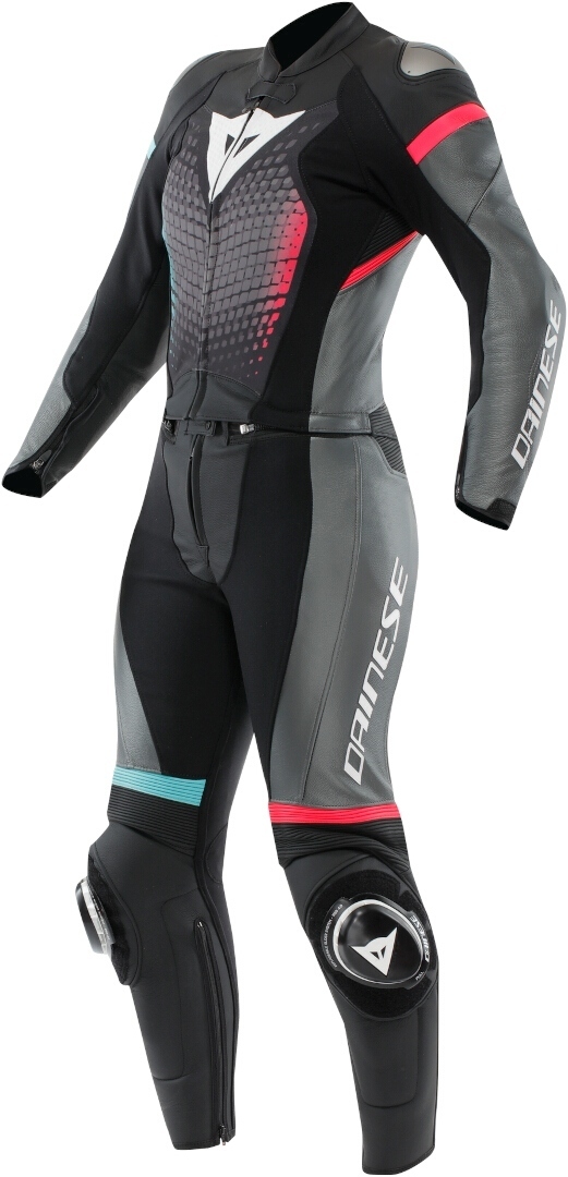 Dainese Fulminea 2.0 Damen 2-Teiler Motorrad Lederkombi schwarz/hellblau/pink 54 Abbildung 1