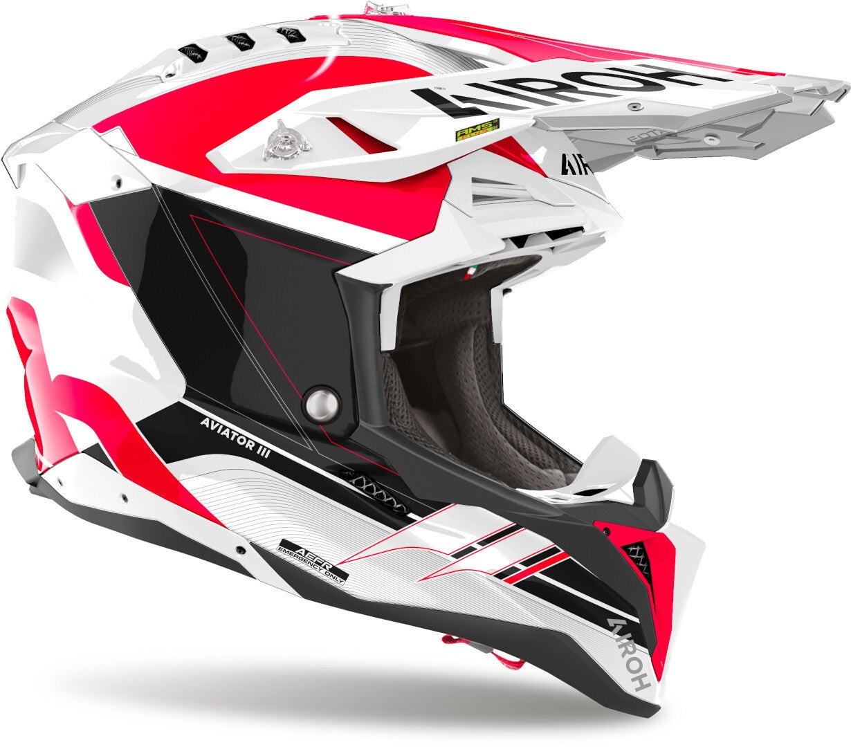 Airoh Aviator 3 Saber Motorcross Helm wit/rood XL (61/62) Figuur 2