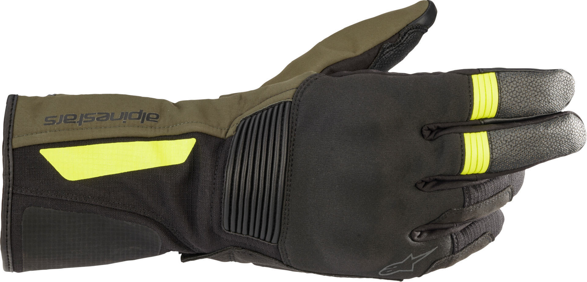 Alpinestars Denali Aerogel Drystar Motorcykel handske sort/grøn/gul M Figur 1