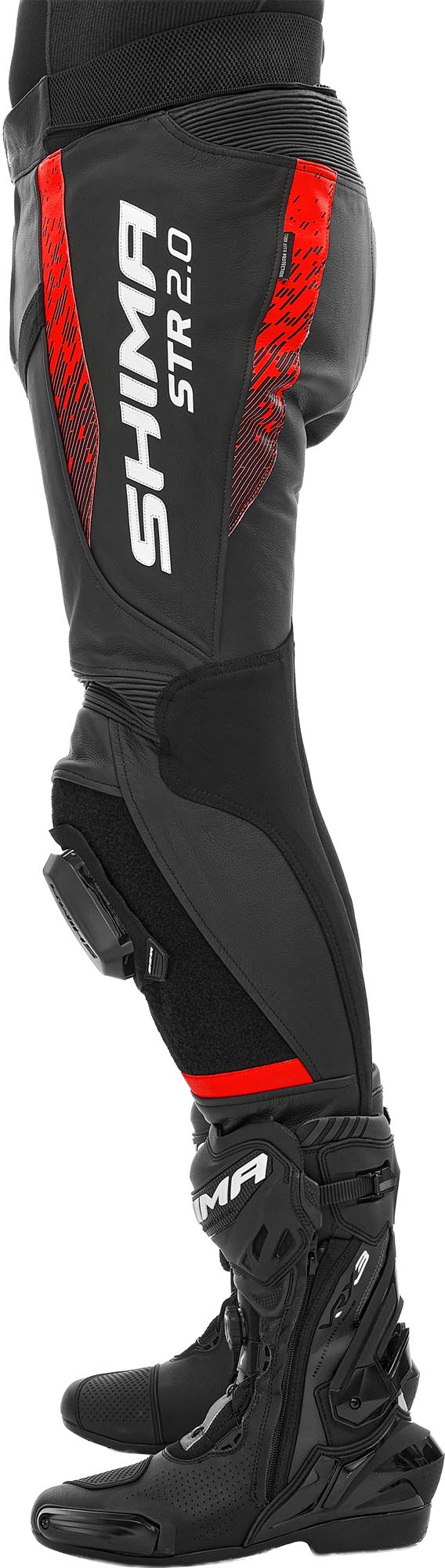 SHIMA STR 2.0 Motorrad Lederhose schwarz/rot/fluo-dunkelrot 60 Abbildung 6