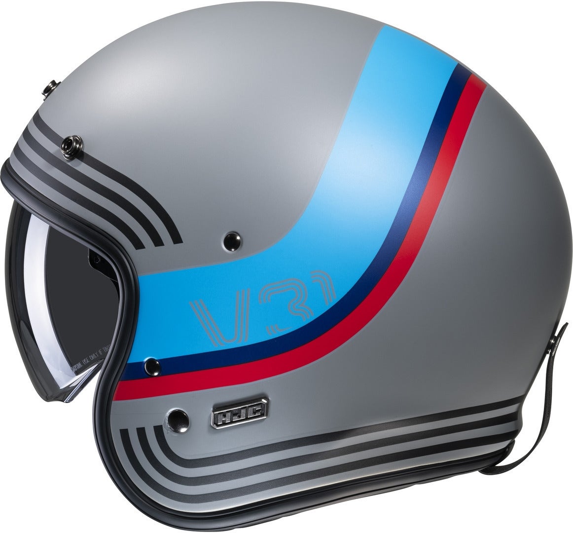 HJC V31 Byron Retro Jethjelm grå/blå XL (60/61) Figur 3
