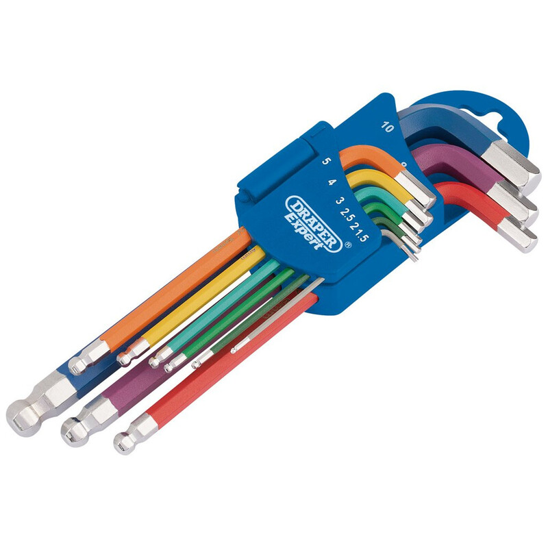 Drapător Set de chei hexagonale și cu capete de bilă colorate metrice - 9 piese Figura 2