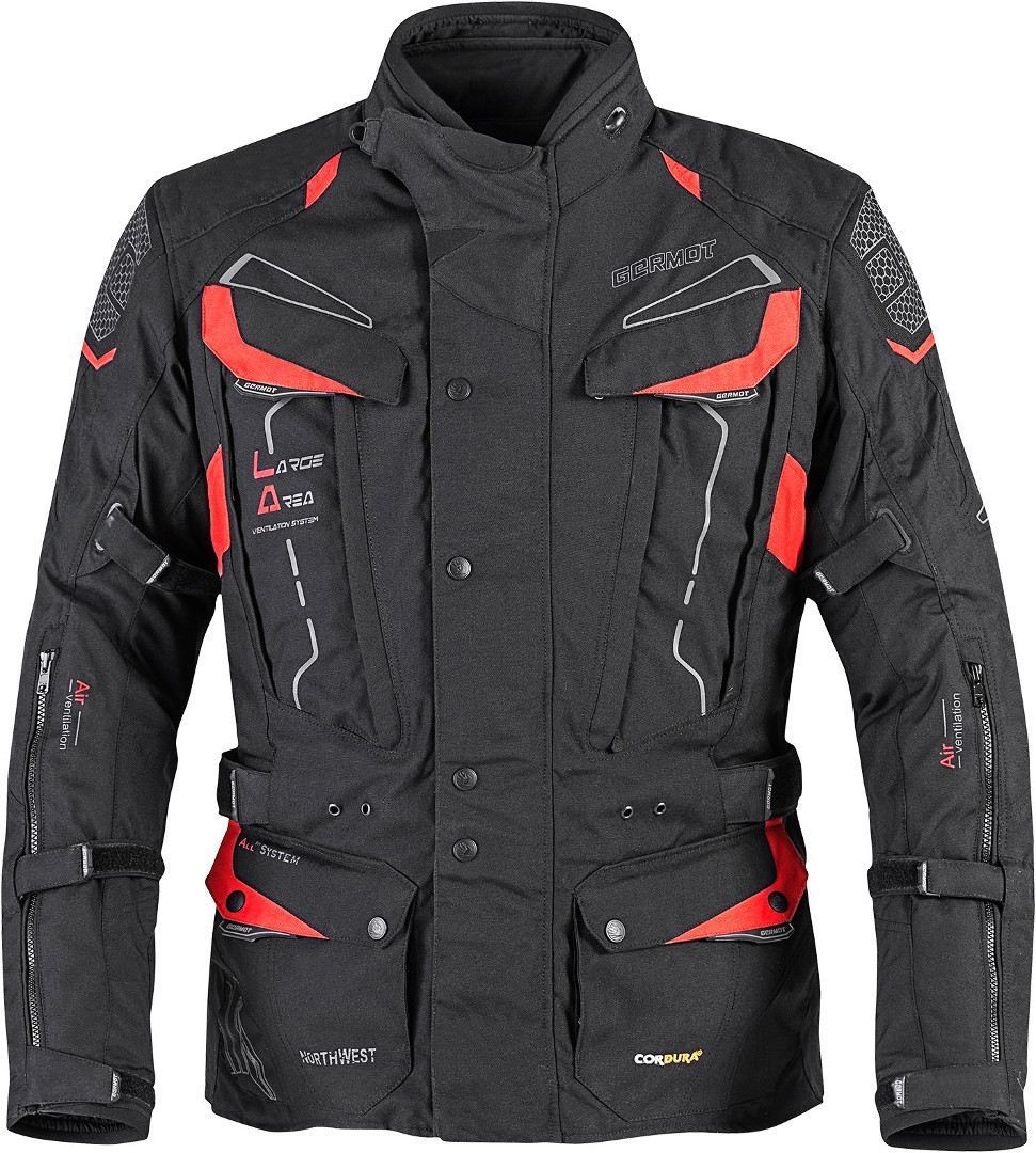 Germot NorthWest Motorcycle Textile Jacket black/red 4XL Figure 1