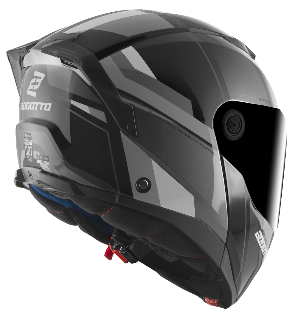 Bogotto FF404 Ezion Cască Flip-Up Negru mat/gri L Figura 4