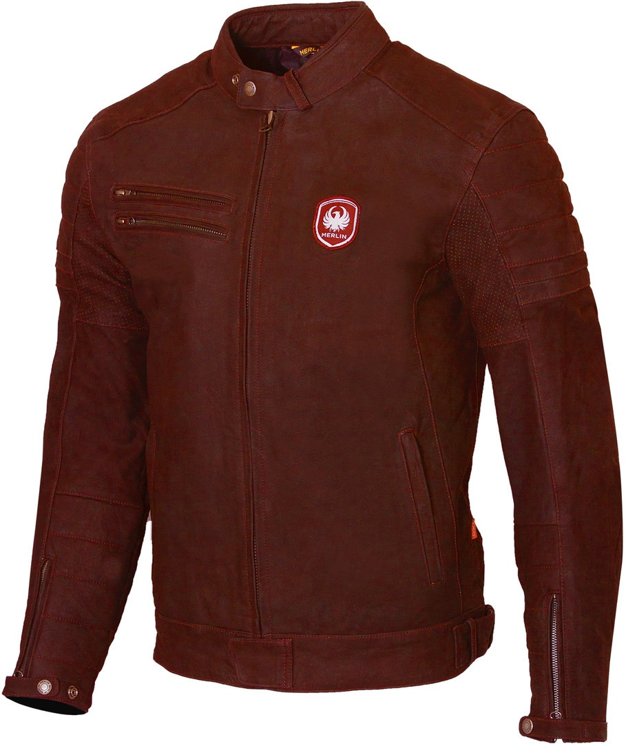 Merlin Alton II D3O Motorcycle Leather Jacket dark red XL Figure 1