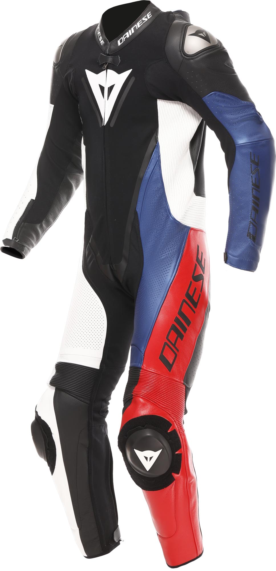 Dainese Demon Sprint 穴あき1ピースのオートバイレザースーツ 黒/白/赤 46 図1