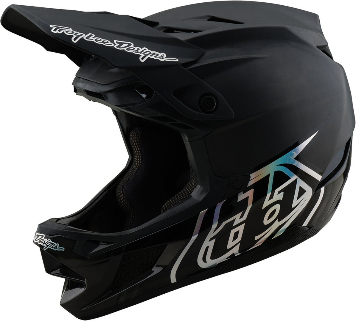 Troy_lee_designs Men's Black Matt Troy Lee Designs D4 Mips Stealth 2025 Carbon Downhill Helmet