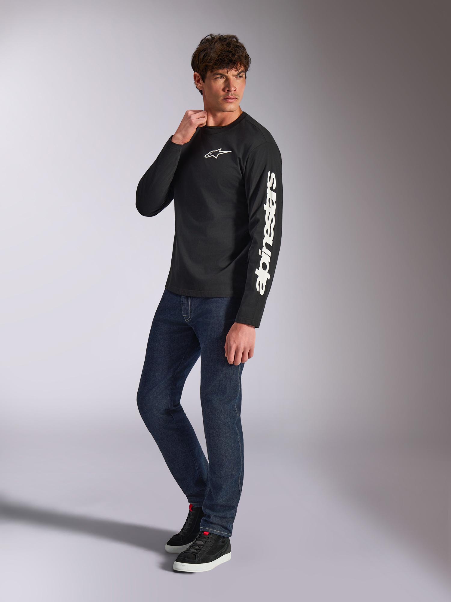 Alpinestars Trackside CSF Langærmet skjorte Sort/hvid M Figur 6