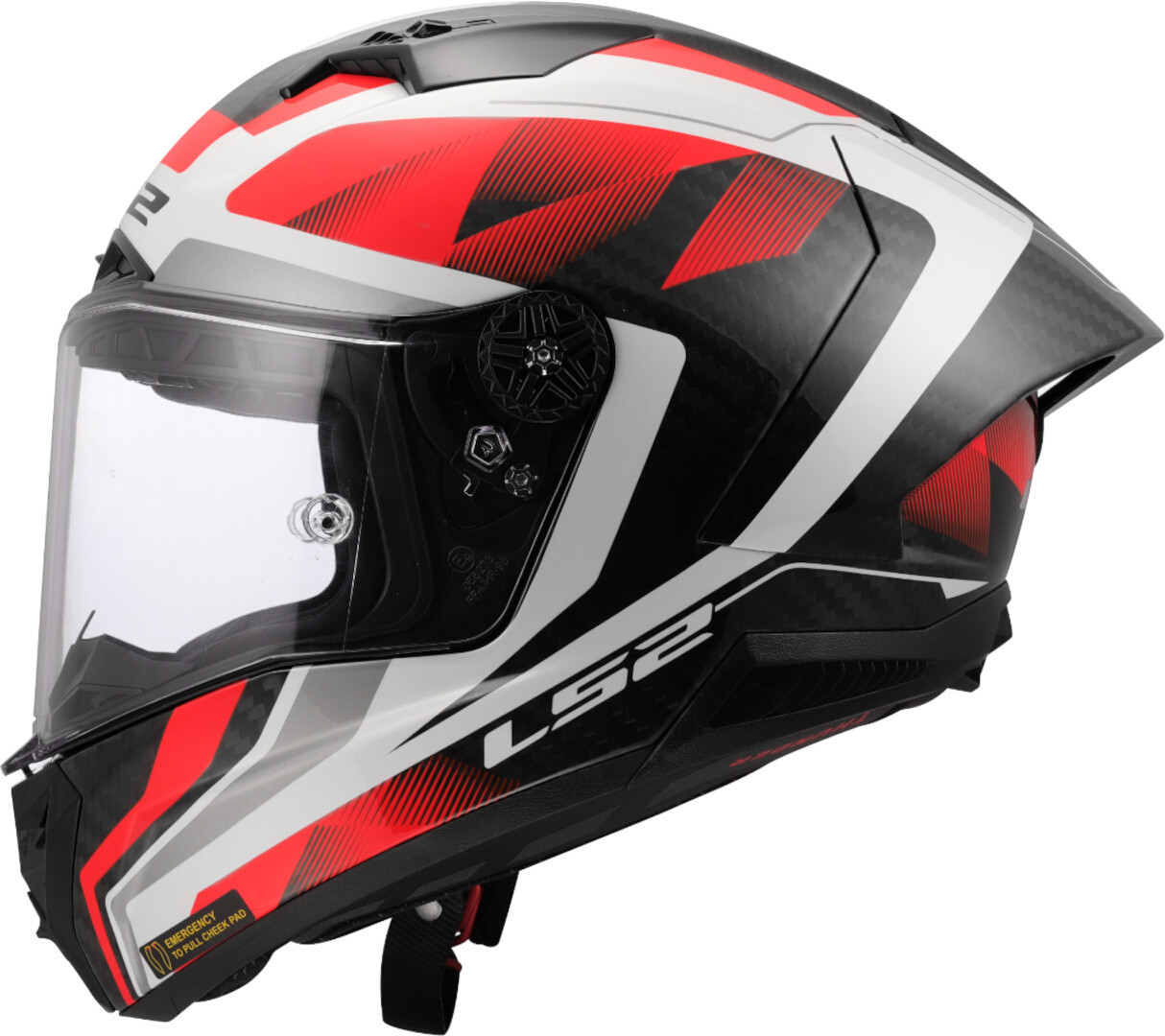 LS2 FF805 Thunder GP Raute Carbon Helm weiß/rot M (57/58) Abbildung 2