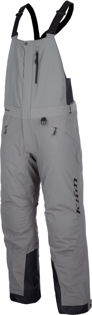 Klim Keweenaw 2025 waterproof Snowmobile Bib Pants light grey/black Short L Figure 1