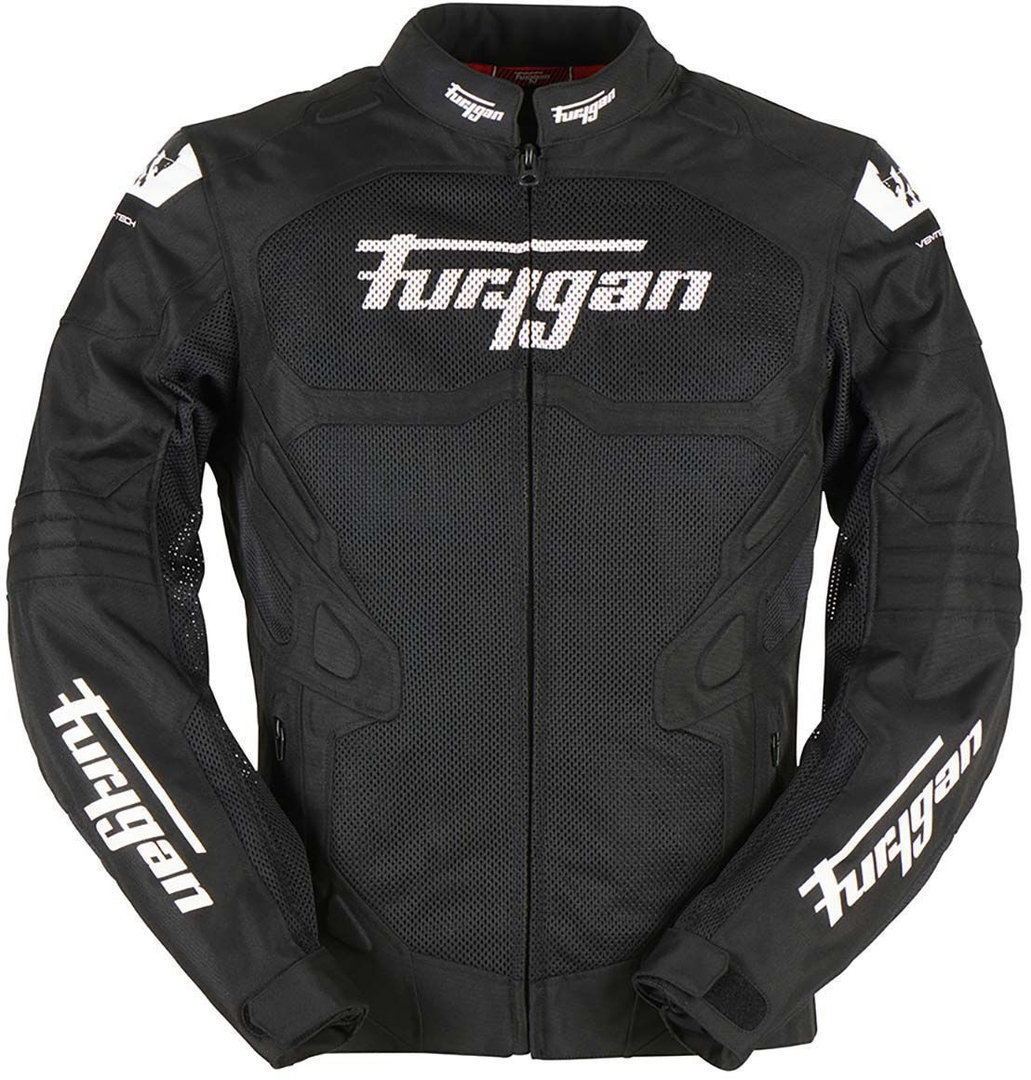 Furygan Atom Vented Evo Perforated Motorcycle Textile Jacket black/white 3XL Figure 1