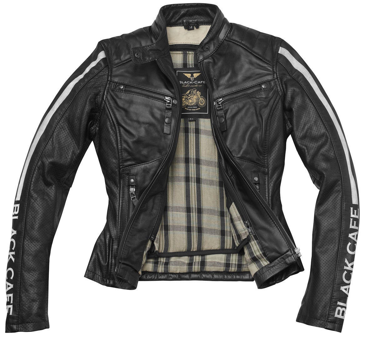 Black-Cafe London Toronto Dames motorfiets lederen jas L Figuur 2
