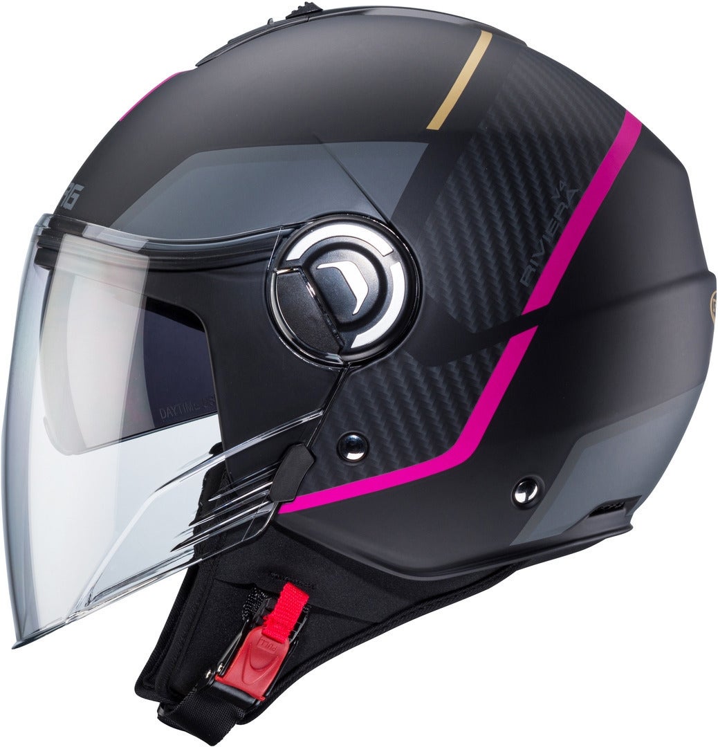 Caberg Riviera V4 X Geo Jet hjelm sort mat/pink M (57/58) Figur 3