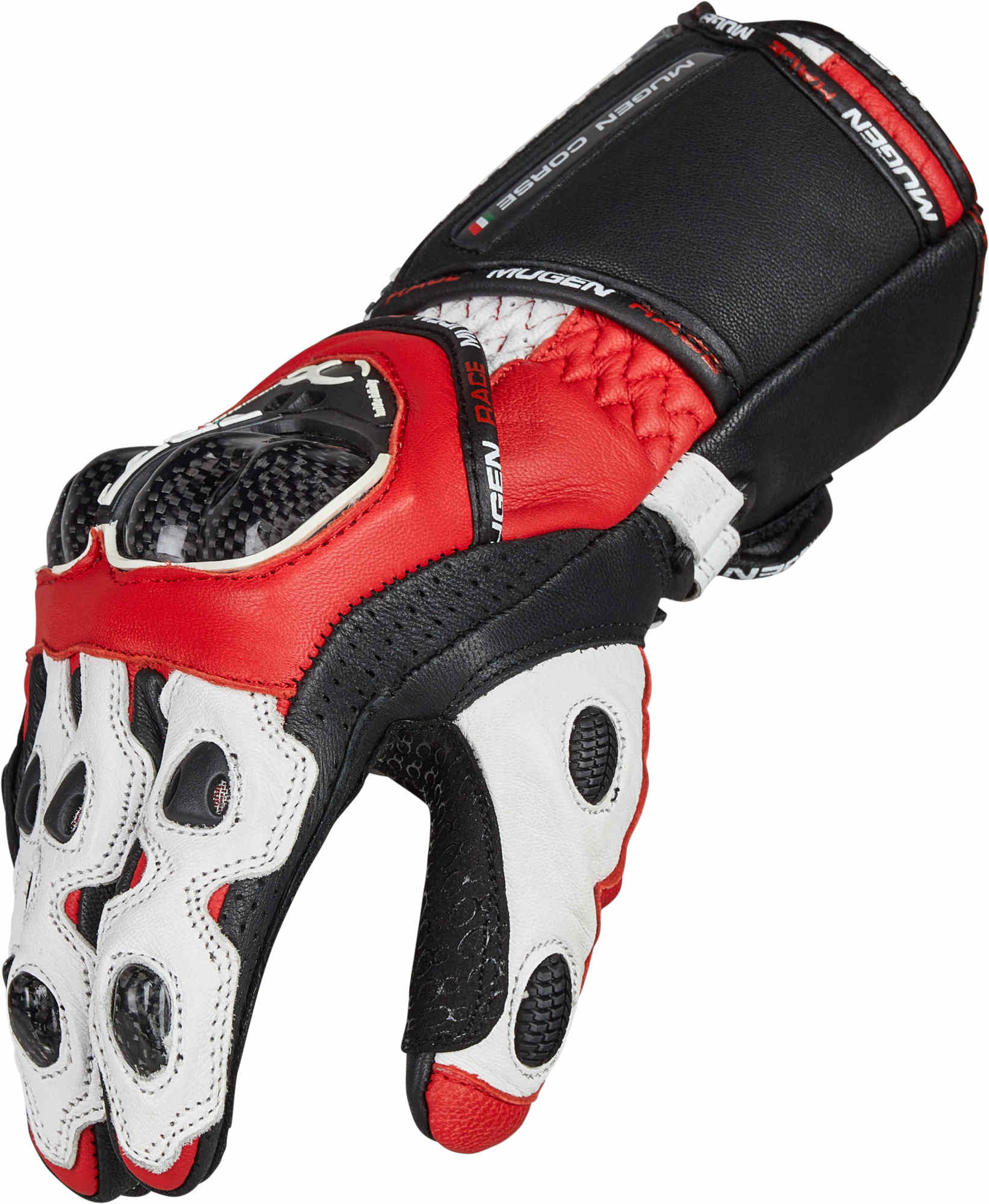 MUGENRACE Bornew Motorcycle Gloves black/white/red S Figure 6