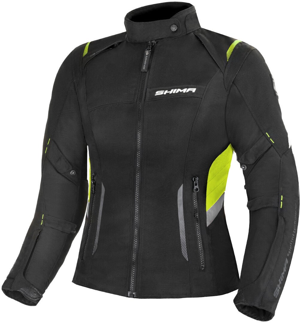 SHIMA Rush imperméable à l’eau dames moto textile veste noir/jaune S Figure 1