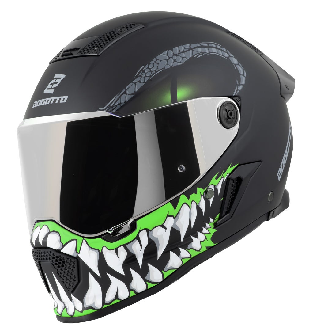 Bogotto Rapto Reptile Casco nero/verde opaco 2XL Figura 16
