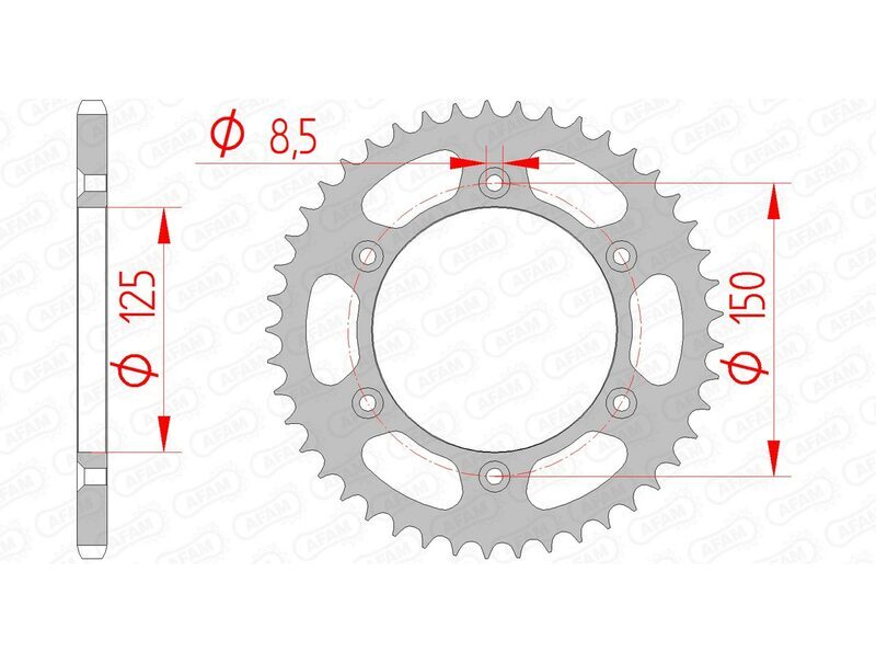Afam Rear Sprocket Steel Standard - 520