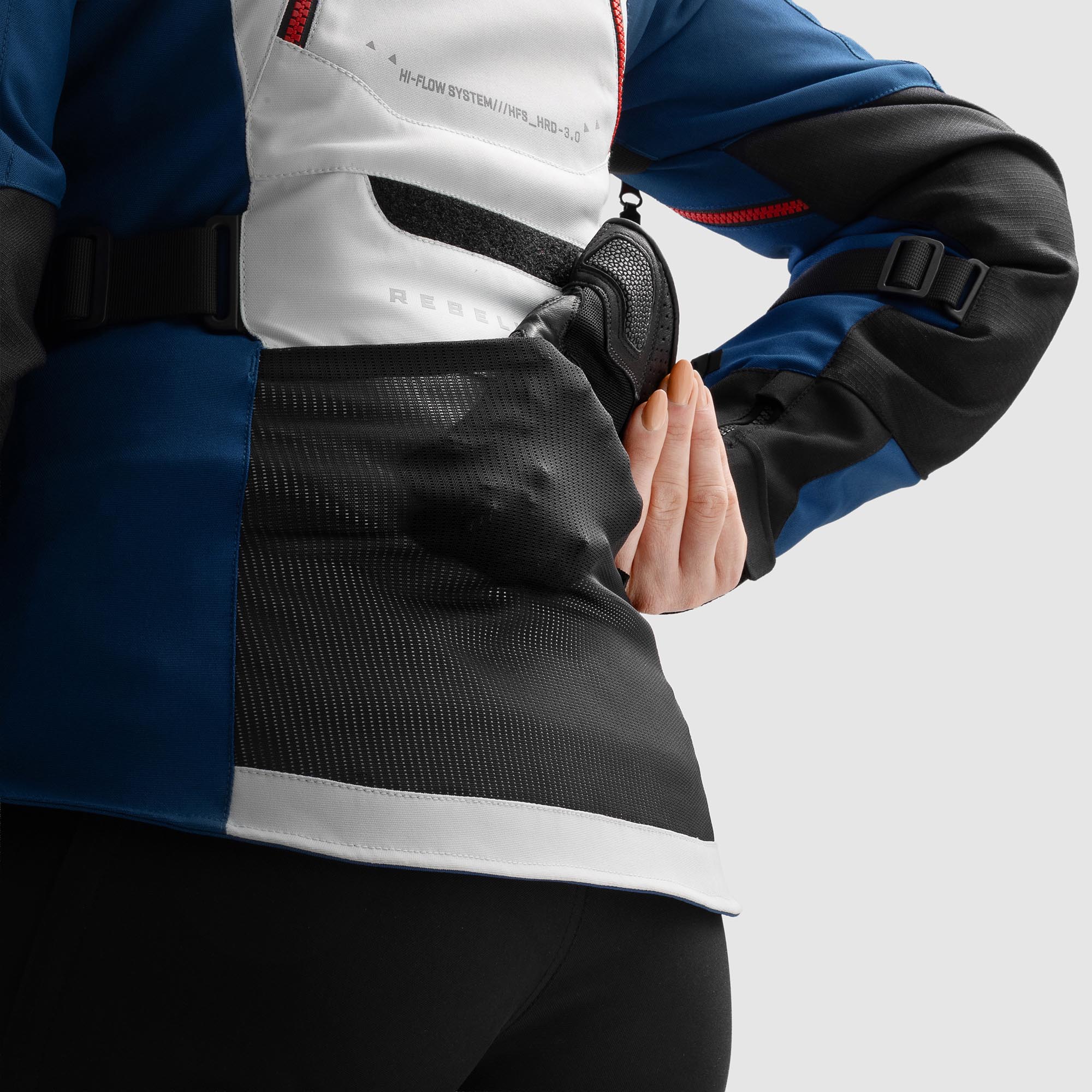 Rebelhorn Hardy 3.0 waterproof Ladies Motorcycle Textile Jacket grey/blue/red M Figure 11