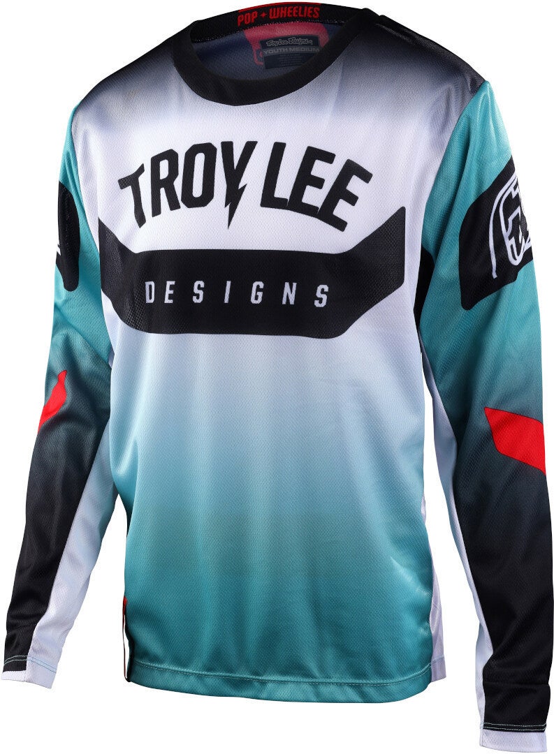 Troy Lee Designs GP Arc Jeugd Motorcross Jersey turquoise L Figuur 1