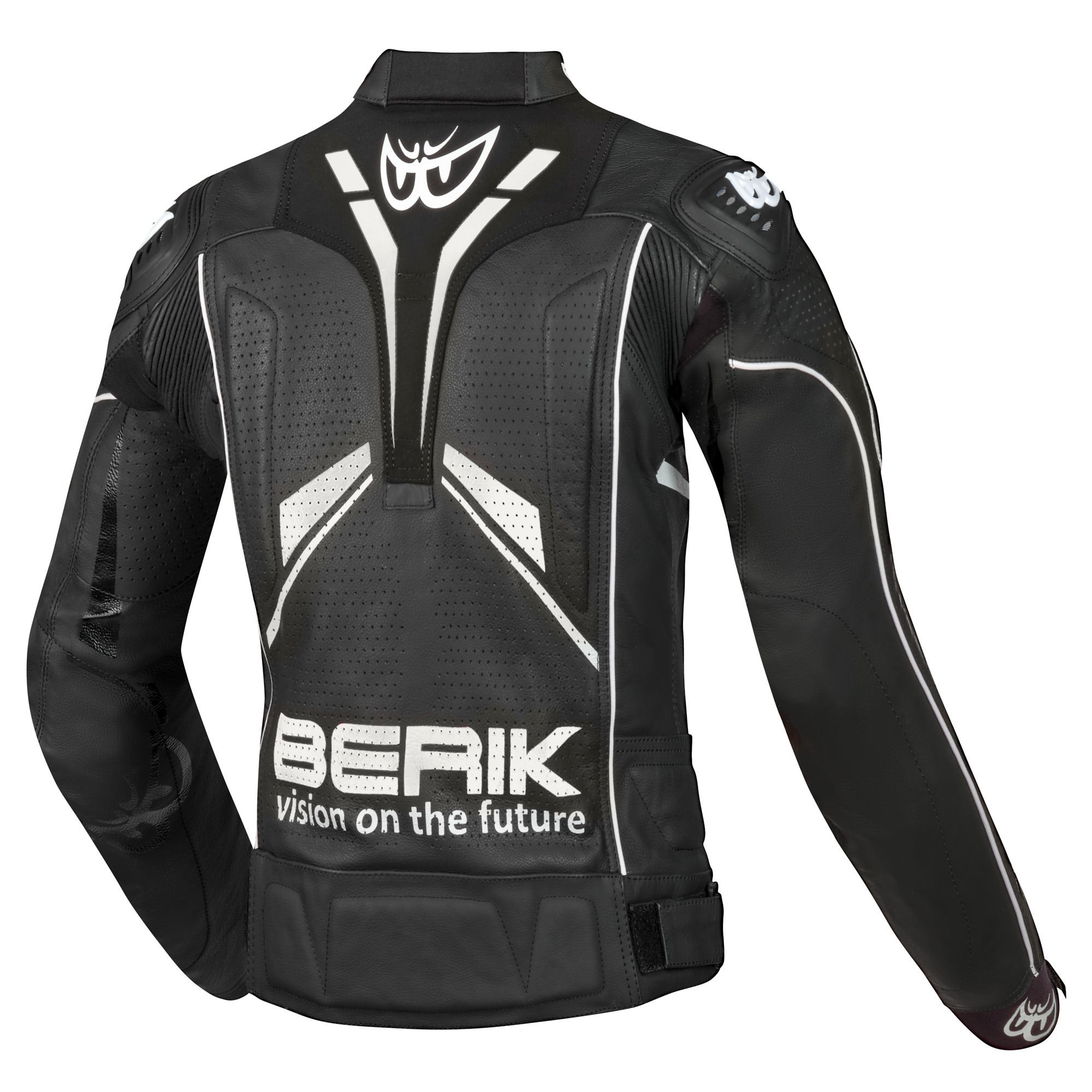 Berik Fufur Dames motorleren jas zwart/wit 48 Figuur 2
