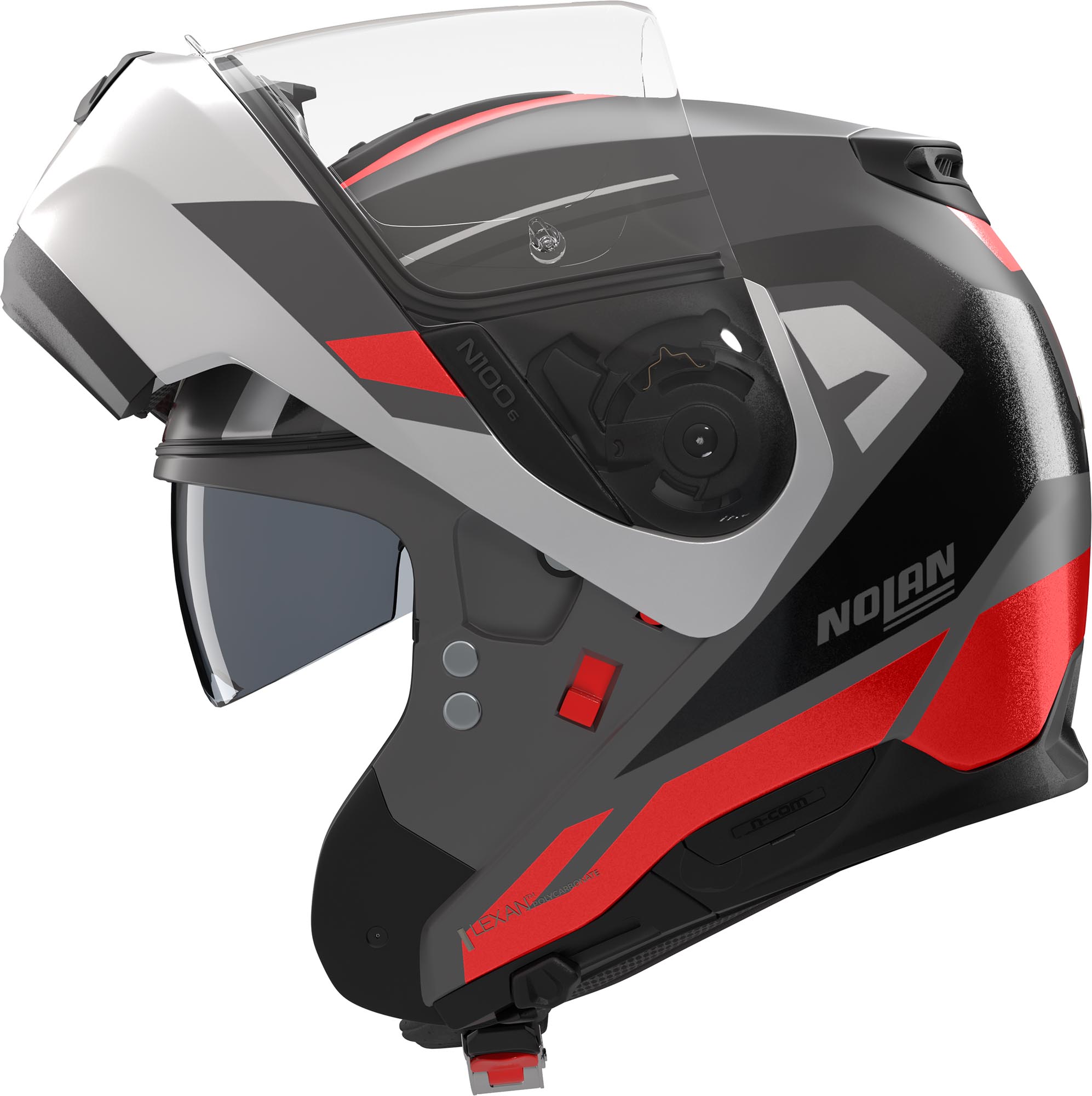 Nolan N100-6 Cinetico Helmet white/grey/red XS (55) Figure 5