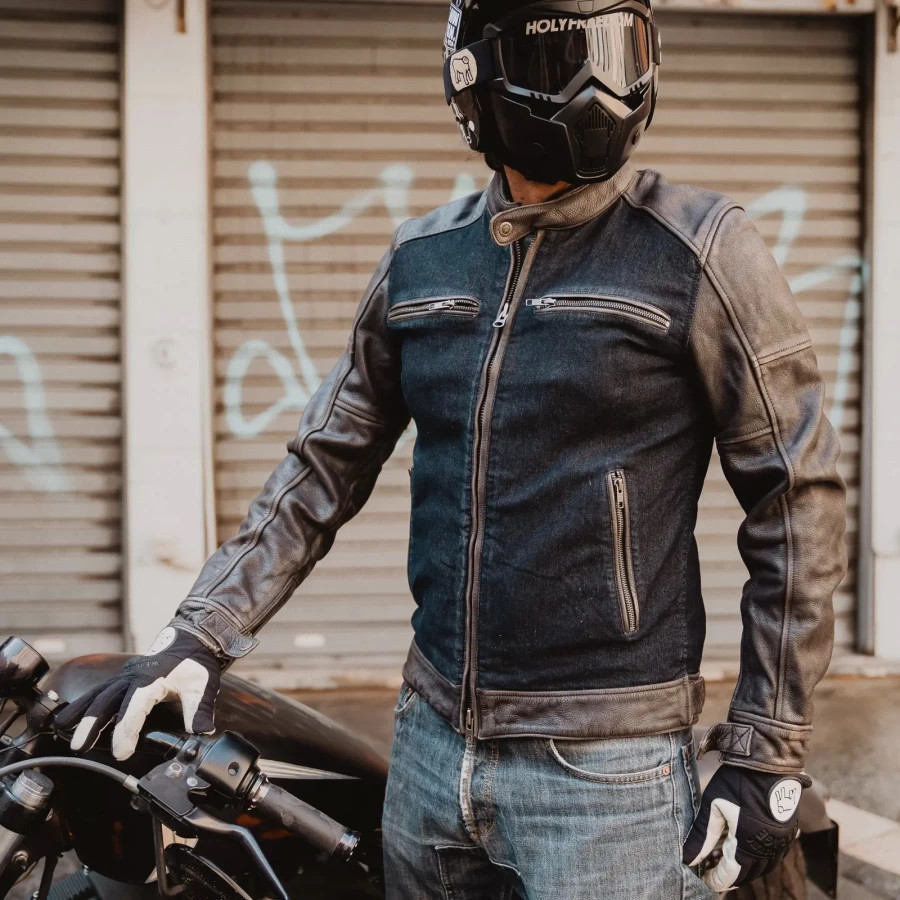 HolyFreedom Zero Denim Motorrad Leder-/ Textiljacke M Abbildung 3