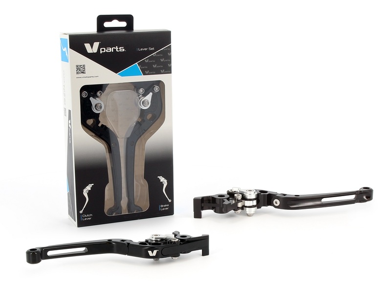 PĂRȚILE V Manete pliabile CNC negru/aluminiu de 177mm cu adaptoare de la Pair Kawasaki Figura 2