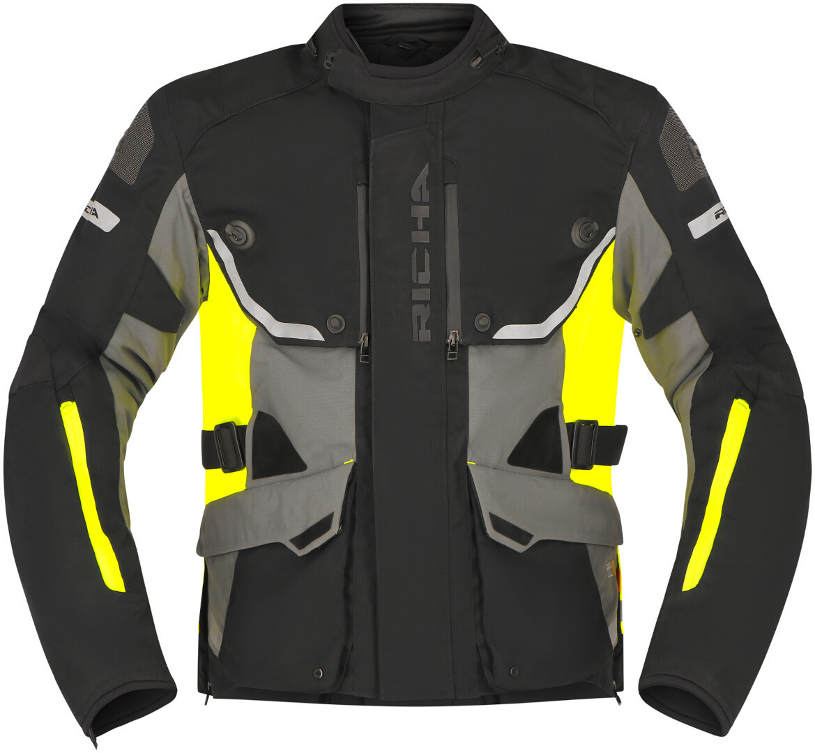 Richa Infinity 3 Pro waterproof Motorcycle Textile Jacket black/grey/fluo-yellow 4XL Figure 2