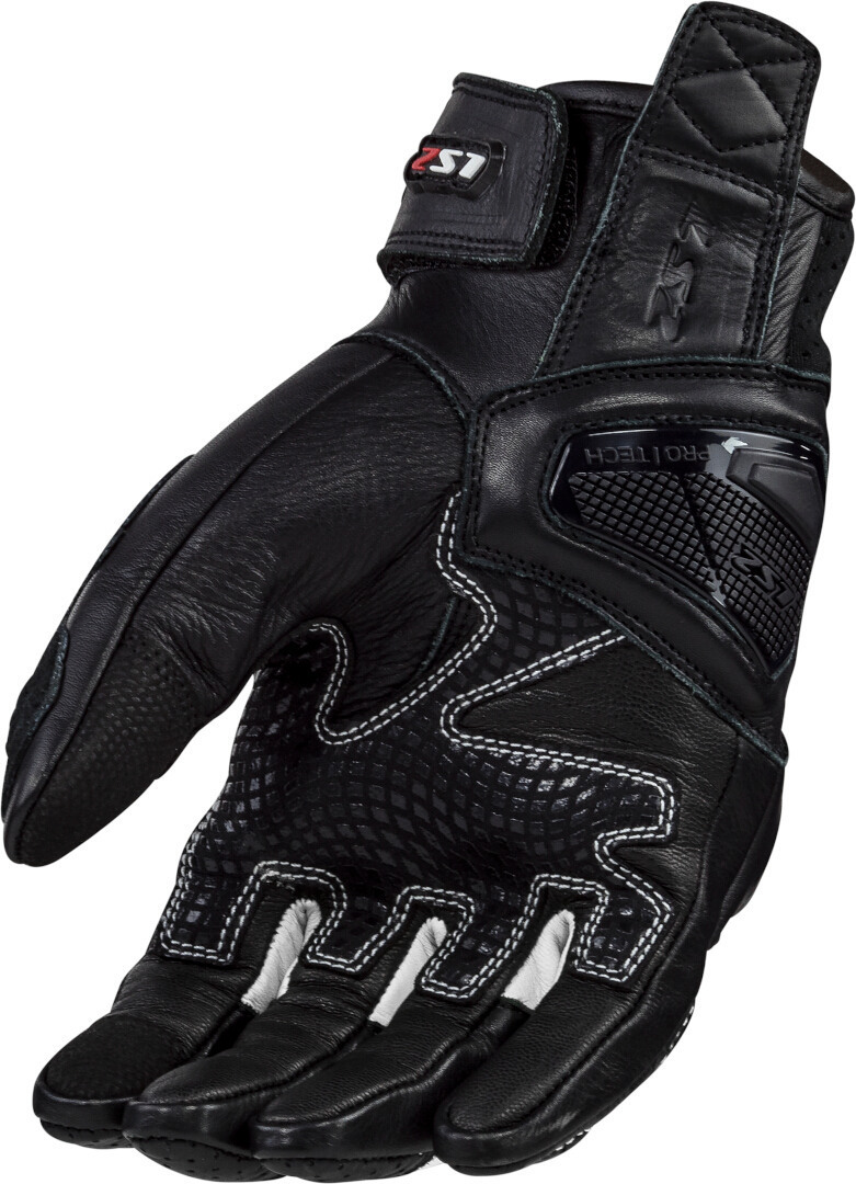 LS2 Spark II Leather perforerede motorcykelhandsker Sort/hvid L Figur 2