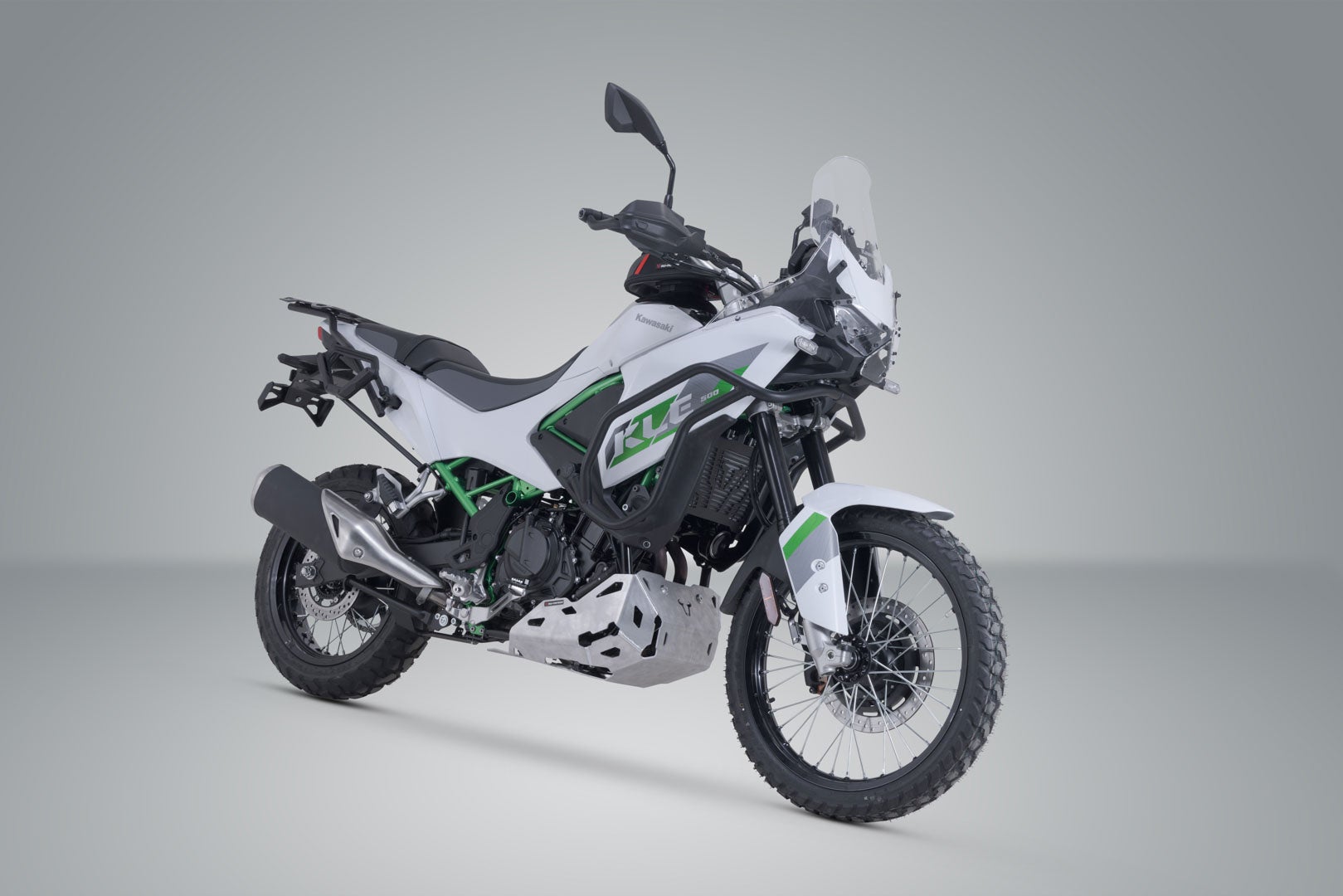 Side view of SW-Motech V-LOC Side Carrier left - Kawasaki KLE500 / KLE500 SE (26-).