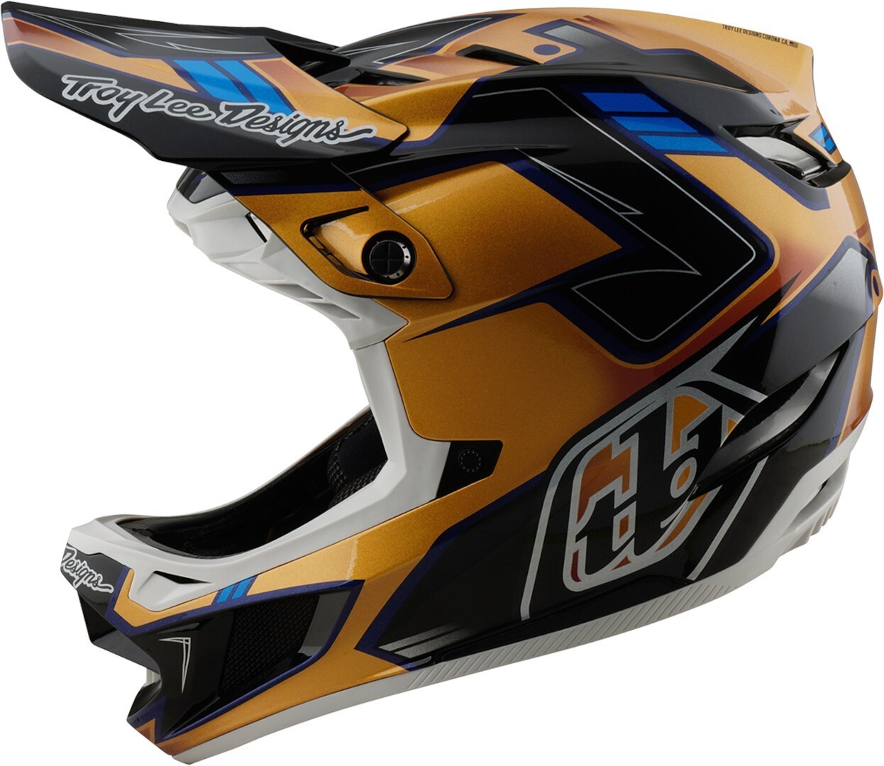 Side view of Troy Lee Designs D4 Mips Royalty Composite Downhill Helmet