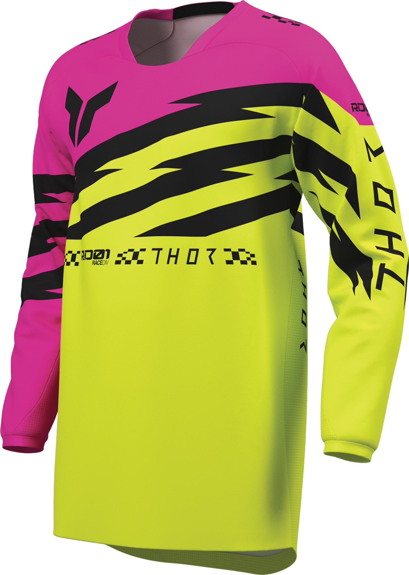 Thor Launchmode Shockie Jeugd motocrosstrui neongeel/roze XL Figuur 1