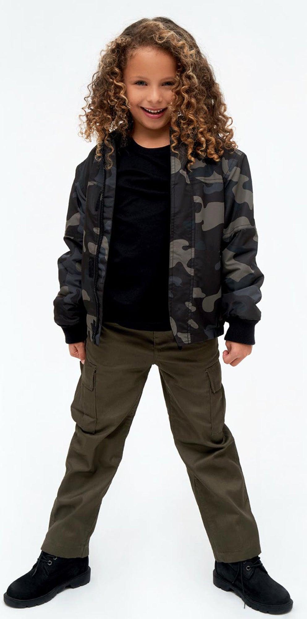 Brandit Frontzip Windbreaker Kinder Jacke schwarz 158-164 Abbildung 5
