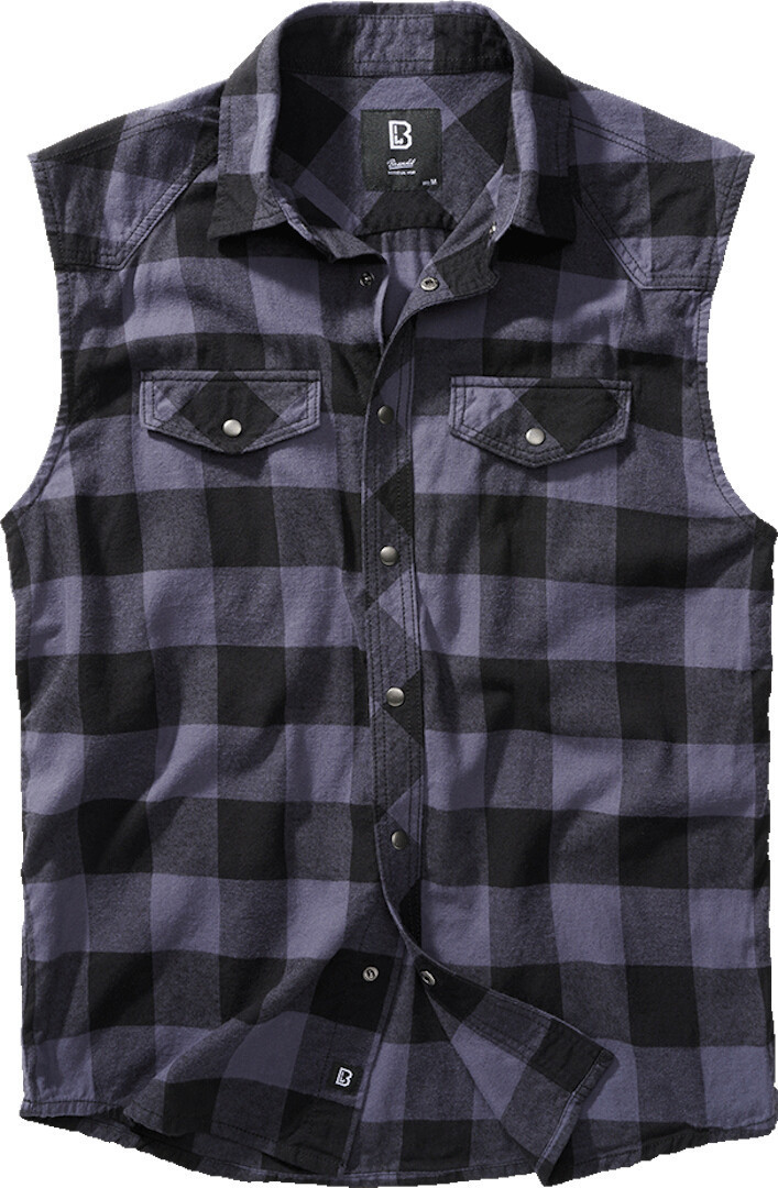 Brandit Checkshirt ärmlös skjorta Svart/grå 3XL Figur 1