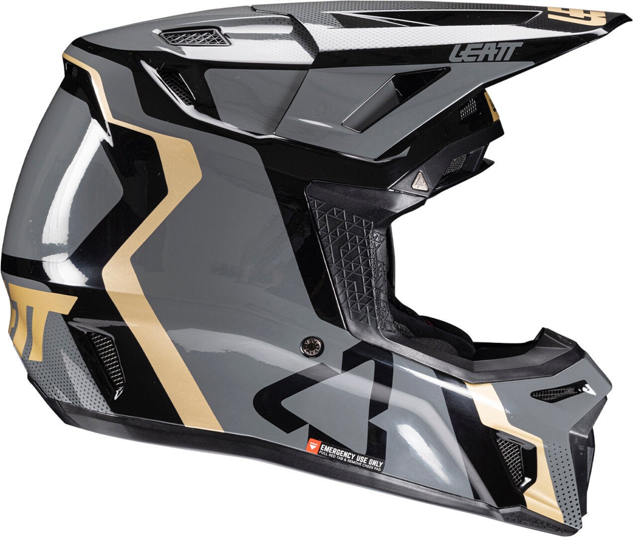 Leatt 8.5 2025 Motocross Helm mit Brille schwarz/grau/gold 2XL Abbildung 5