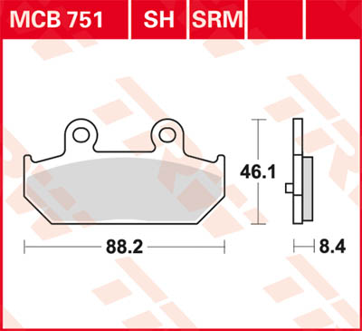 TRW Lucas Bremsbelag MCB751 Figur 1