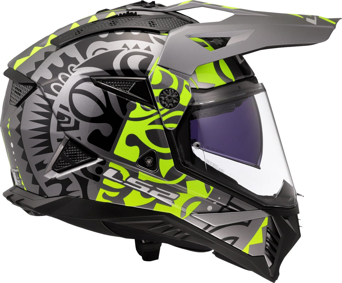 LS2 MX702 Pioneer II Rangi Motocross Helmet grey/neon yellow M (57/58) Figure 6