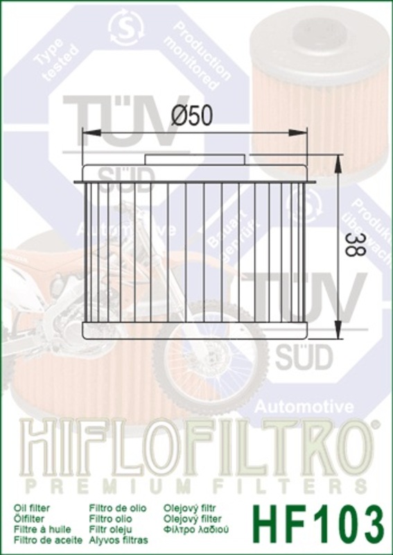 Hiflofiltro Racing oljefilter - HF103 Figur 3