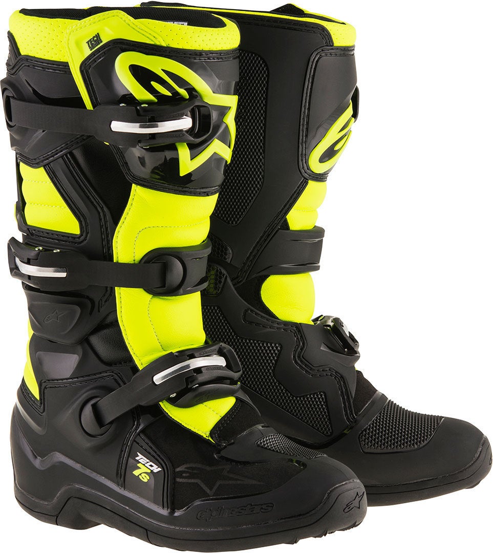 Alpinestars Tech 7S Motocrossstøvler til unge sort/gul 39 Figur 1