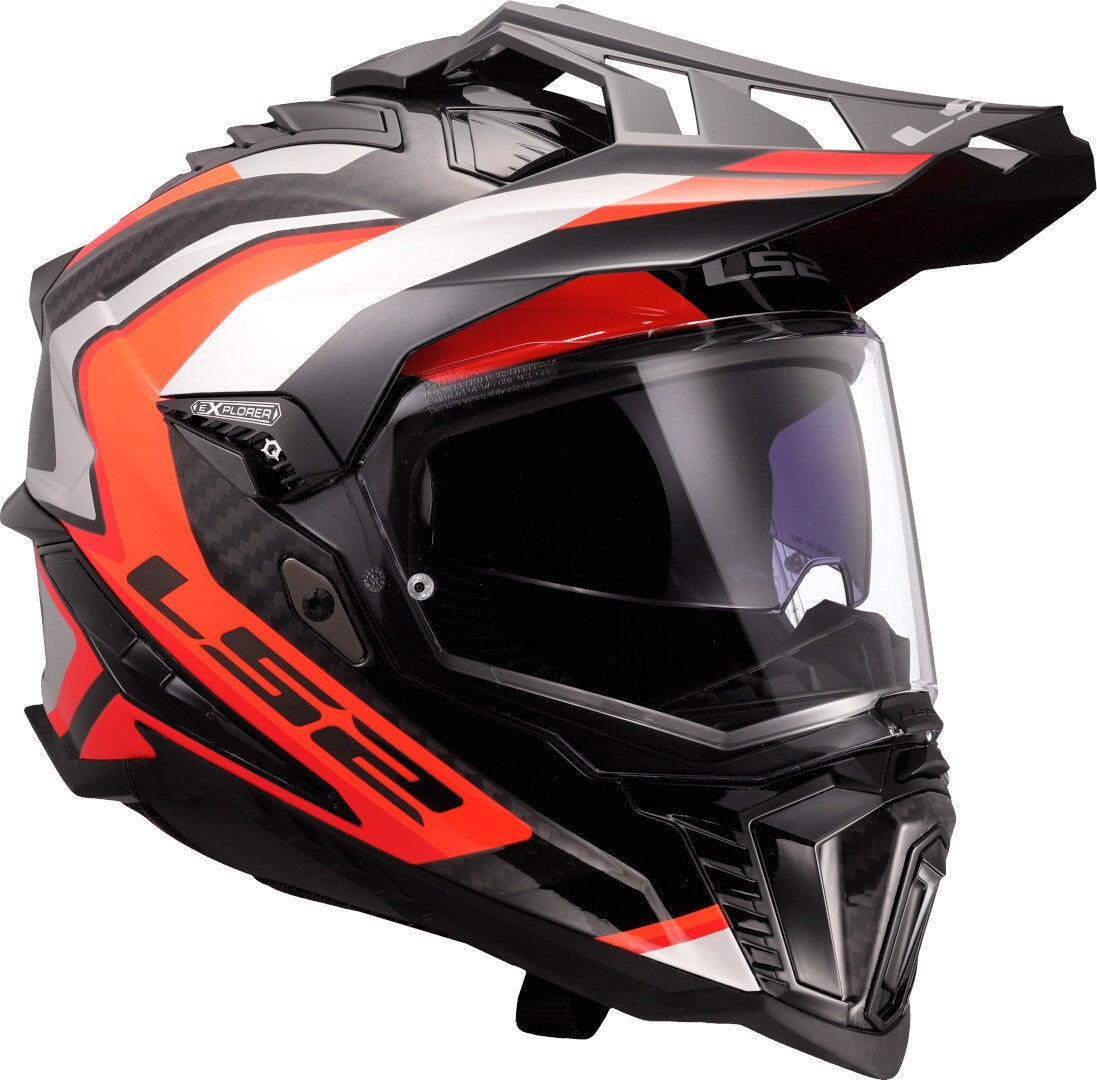 LS2 MX701 Explorer Carbon Frontier II Motorcross Helm Koolstof/Oranje Verlies (59/60) Figuur 7