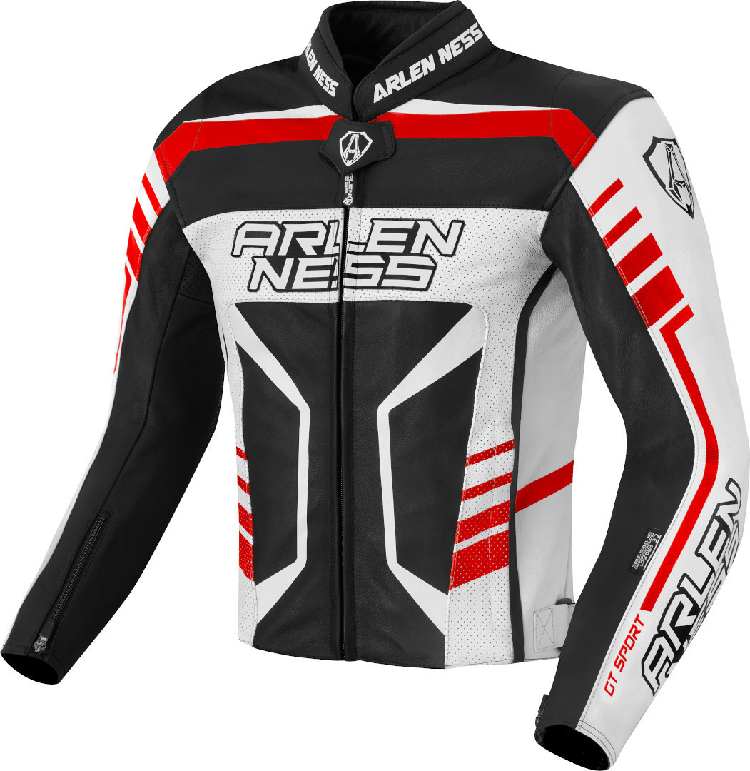 Arlen Ness Rapida 2 Blouson en cuir de moto Noir/Blanc/Rouge 60 Figure 1