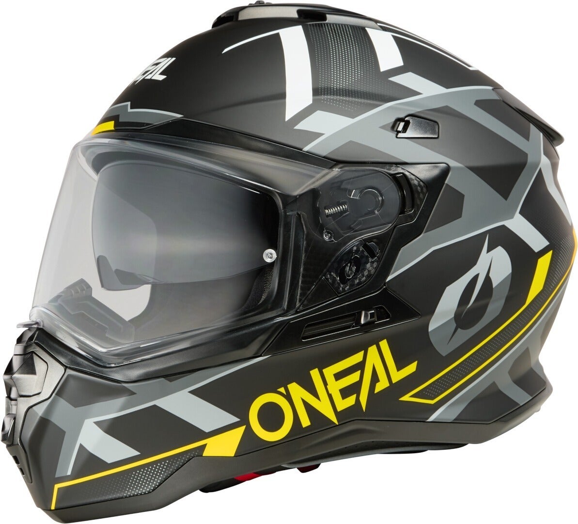 Oneal D-SRS Square V.25 Motocross hjelm sort mat/grå/neon-gul 2XL Figur 4