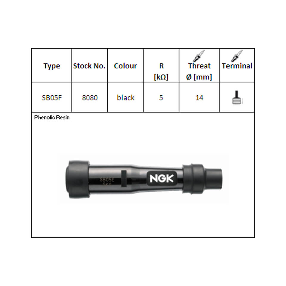NGK Kerzenstecker SB-05 F, für 14 mm Kerze, 0? Figura 1 NGK Kerzenstecker SB-05 F, für 14 mm Kerze, 0? Figura 1