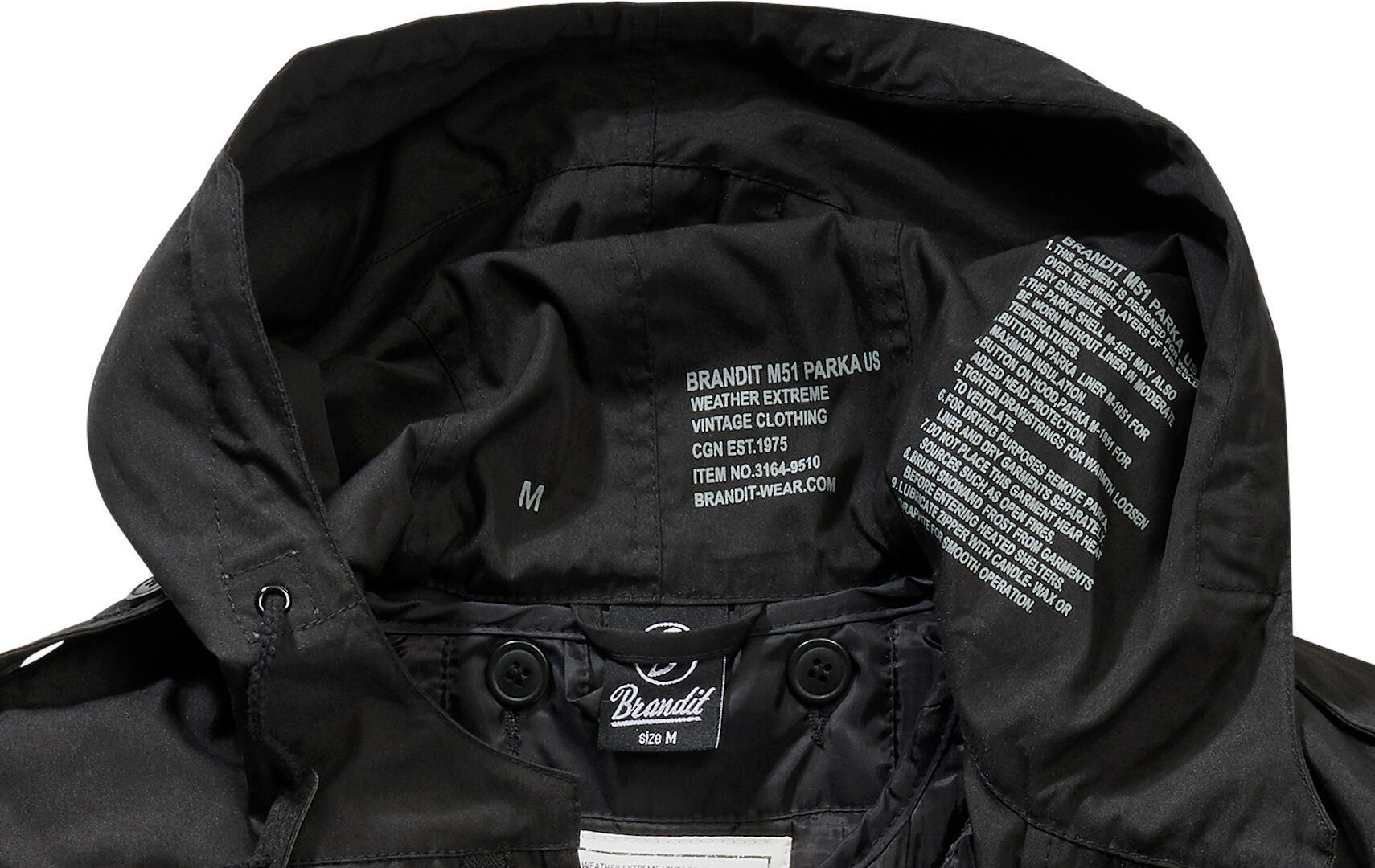 Brandit M51 US Parka Bunda černá 5XL Obrázek 5