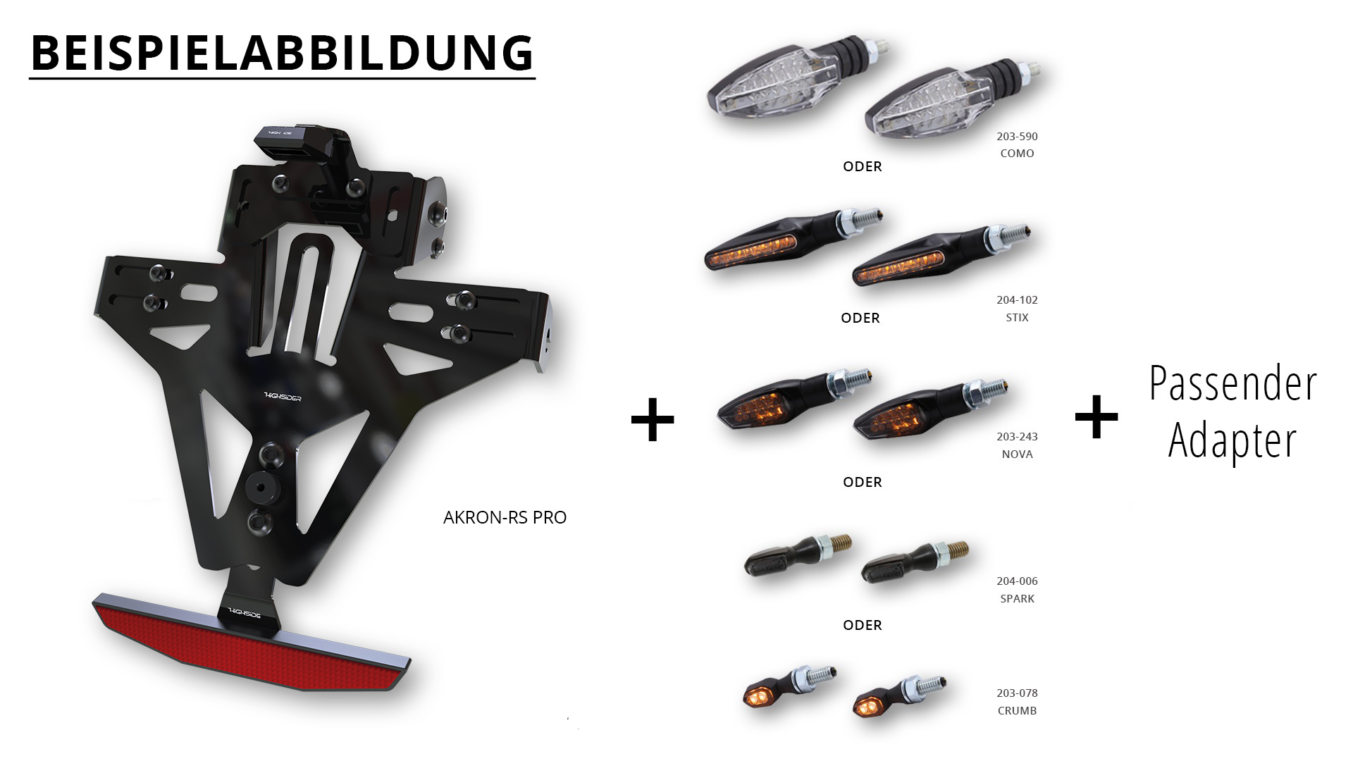 Suporte de placa highsider Bundle Ducati Monster 1200 / S 14-16 Artigo principal Figura 1