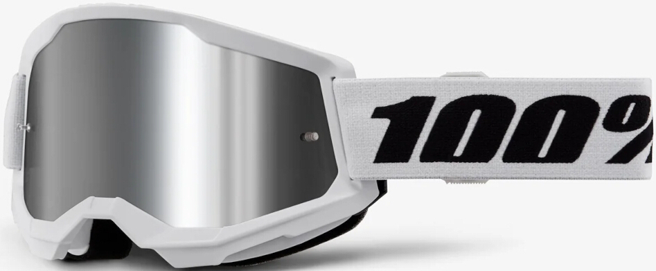 100% Strata 2 Essential Chrome Ochelari de motocross Alb/Negru Figura 1