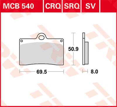 TRW Lucas Bremsbelag MCB540 Figura 1