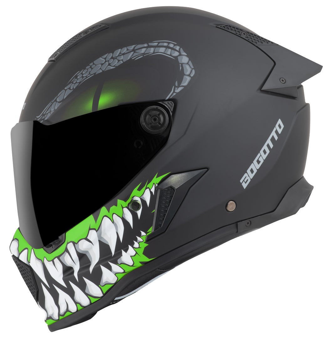 Bogotto Rapto Reptile Helm Zwart/Groene Matt M Figuur 5